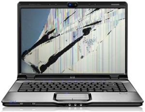 Broken laptop screen